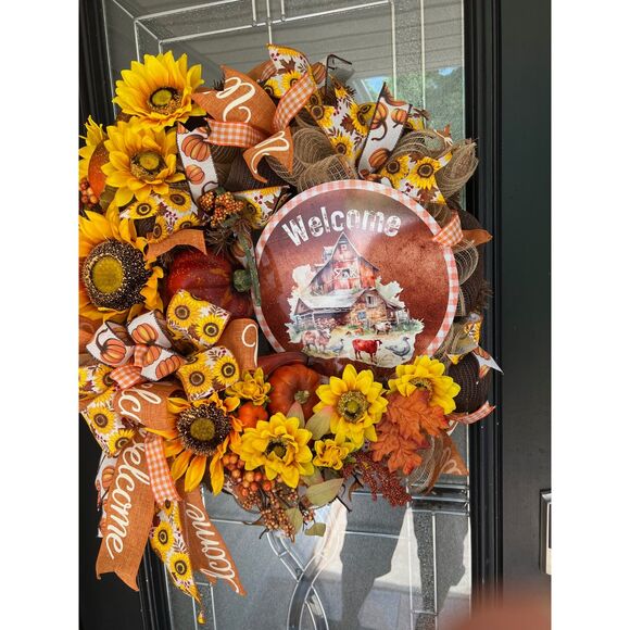 Fall Sunflower Front Door Wreath - Picture 5 of 5
